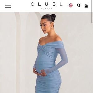 Club L London Maternity Dress Neva Bardot NWOT